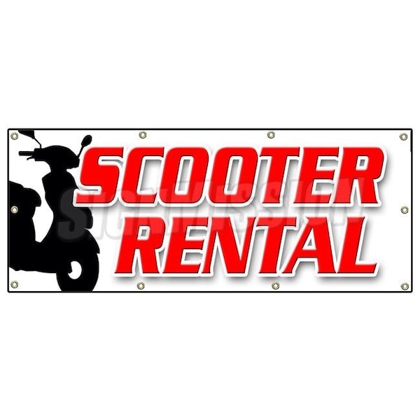 Signmission SCOOTER RENTAL BANNER SIGN scooter rent vespa shop travel mobility B-96 Scooter Rental - main